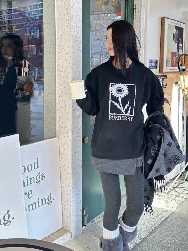 Burberry Sunflower Crew Neck Sweatshirt- Black