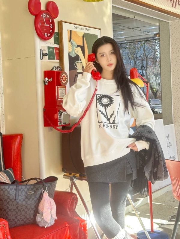 Burberry Sunflower Crew Neck Sweatshirt- White