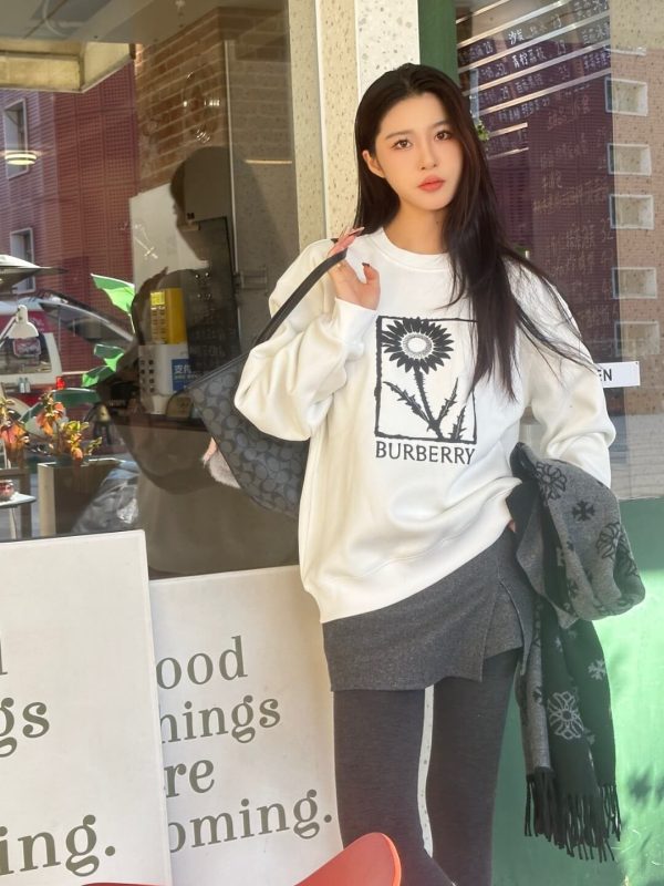 Burberry Sunflower Crew Neck Sweatshirt- White