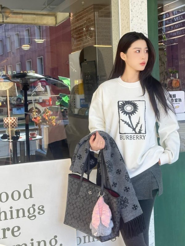 Burberry Sunflower Crew Neck Sweatshirt- White