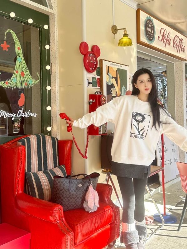 Burberry Sunflower Crew Neck Sweatshirt- White