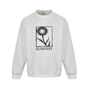 Burberry Sunflower Crew Neck Sweatshirt- White