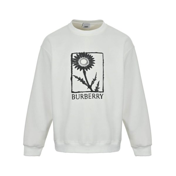 Burberry Sunflower Crew Neck Sweatshirt- White