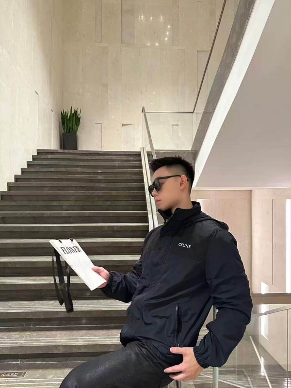 Celine Windbreaker Jacket- Black (4) Celine Windbreaker Jacket- Black