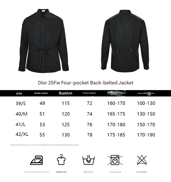 Christian Dior Four-pocket Belted Jacket- Black (1) Christian Dior Four-pocket Belted Jacket- Black