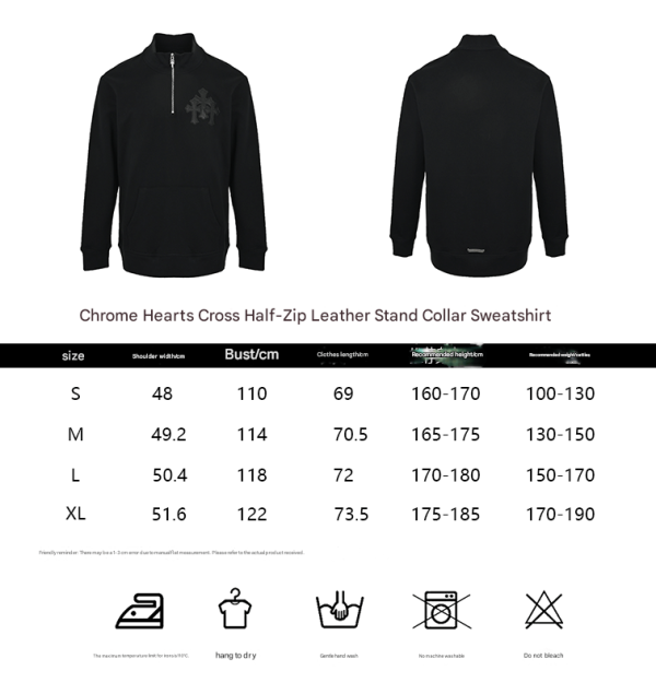 Chrome Hearts Cemetery Cross Quarter-Zip Sweatshirt- Black