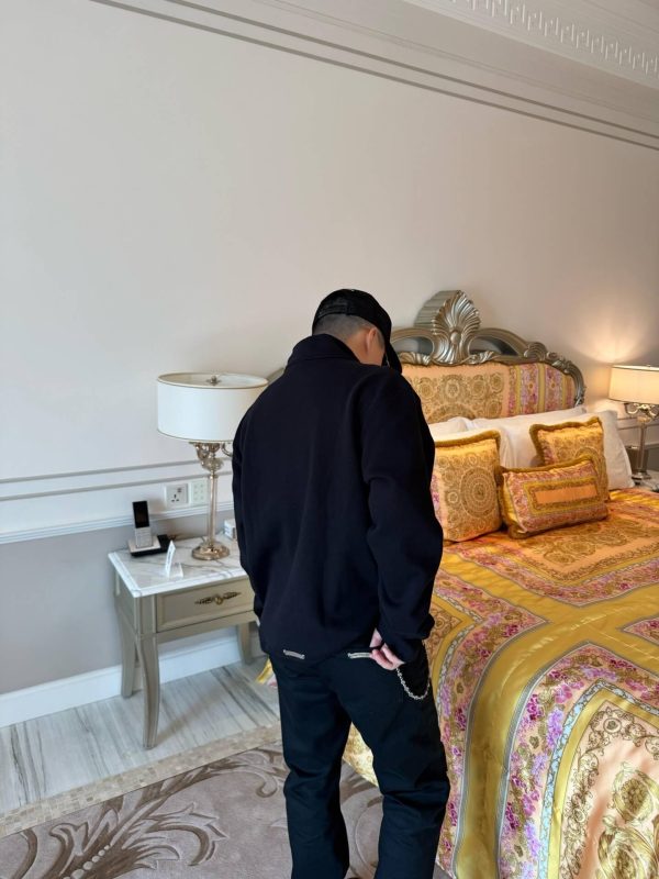 Chrome Hearts Cemetery Cross Quarter-Zip Sweatshirt- Black