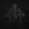 Chrome Hearts Cemetery Cross Quarter-Zip Sweatshirt- Black