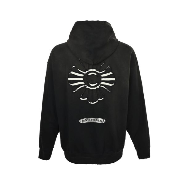 Chrome Hearts Cross Logo Embroidery Washed Burnout Hooded – Black (7) Chrome Hearts Cross Logo Embroidery Washed Burnout Hooded – Black