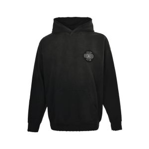 Chrome Hearts Cross Logo Embroidery Washed Burnout Hooded – Black (9) Chrome Hearts Cross Logo Embroidery Washed Burnout Hooded – Black