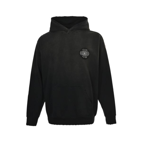 Chrome Hearts Cross Logo Embroidery Washed Burnout Hooded – Black (9) Chrome Hearts Cross Logo Embroidery Washed Burnout Hooded – Black