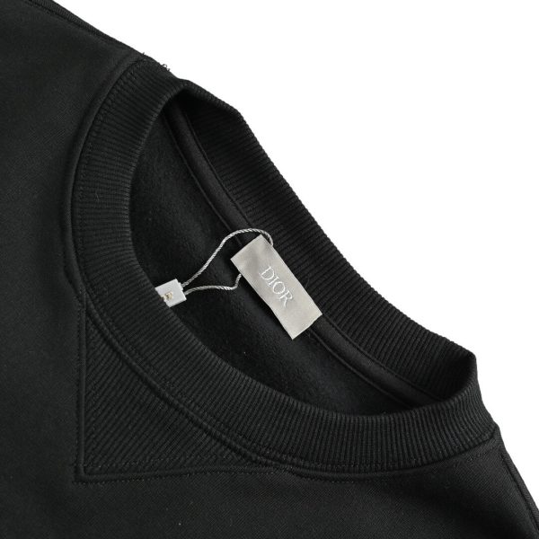 Dior Men's Front Logo Patch Couture Sweatshirt- Black (4) Dior Men's Front Logo Patch Couture Sweatshirt- Black