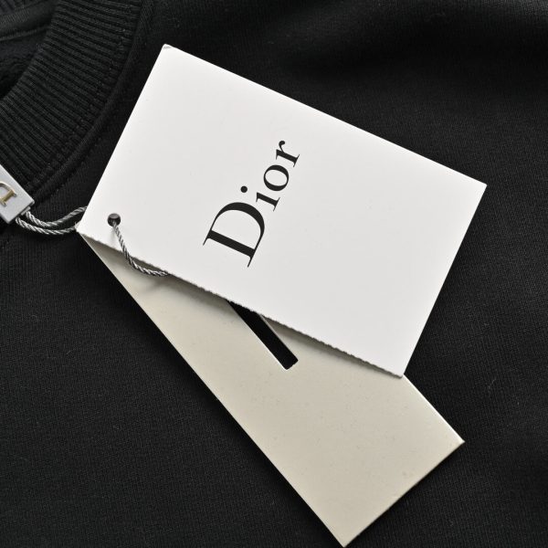 Dior Men's Front Logo Patch Couture Sweatshirt- Black (6) Dior Men's Front Logo Patch Couture Sweatshirt- Black