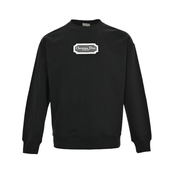 Dior Men's Front Logo Patch Couture Sweatshirt- Black (9) Dior Men's Front Logo Patch Couture Sweatshirt- Black