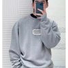 Dior Men's Front Logo Patch Couture Sweatshirt- Grey (1) Dior Men's Front Logo Patch Couture Sweatshirt- Grey