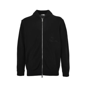 Dior Ribbon Wool Zip-up Sweater Cardigan- Black (11) Dior Ribbon Wool Zip-up Sweater Cardigan- Black