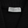 Dior Ribbon Wool  Zip-up Sweater Cardigan- Black