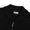 Dior Ribbon Wool  Zip-up Sweater Cardigan- Black