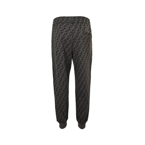 Fendi FF-Logo Print Track Pants – Black and Grey