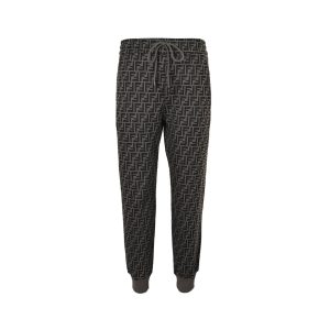 Fendi FF-Logo Print Track Pants – Black and Grey (12) Fendi FF-Logo Print Track Pants – Black and Grey