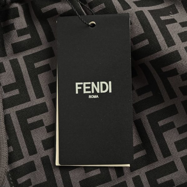 Fendi FF-Logo Print Track Pants – Black and Grey