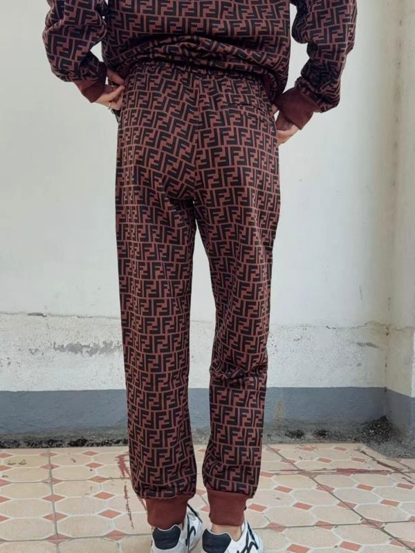 Fendi  FF-logo Print Track Pants- Brown