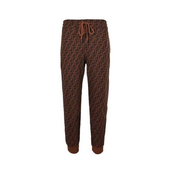 Fendi  FF-logo Print Track Pants- Brown