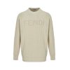 Fendi Men's Crew-neck Sweater- Off-White
