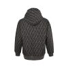 Fendi Men's FF Logo All Over Print Hooded- Black and Grey