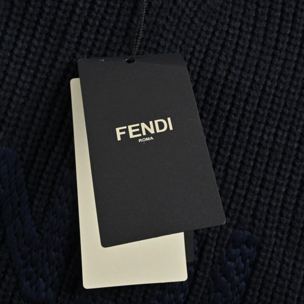 Fendi Women's Crew-neck Sweater- Navy Blue