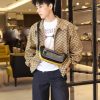 Gucci GG Canvas Bomber Jacket- Dark Brown