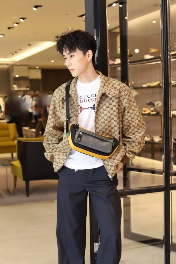 Gucci GG Canvas Bomber Jacket- Dark Brown