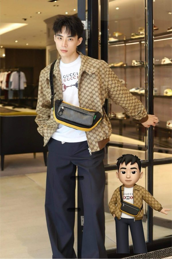 Gucci GG Canvas Bomber Jacket- Dark Brown