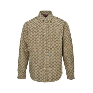 Gucci GG Canvas Jacquard Shirt Jacket-  Sand Beige