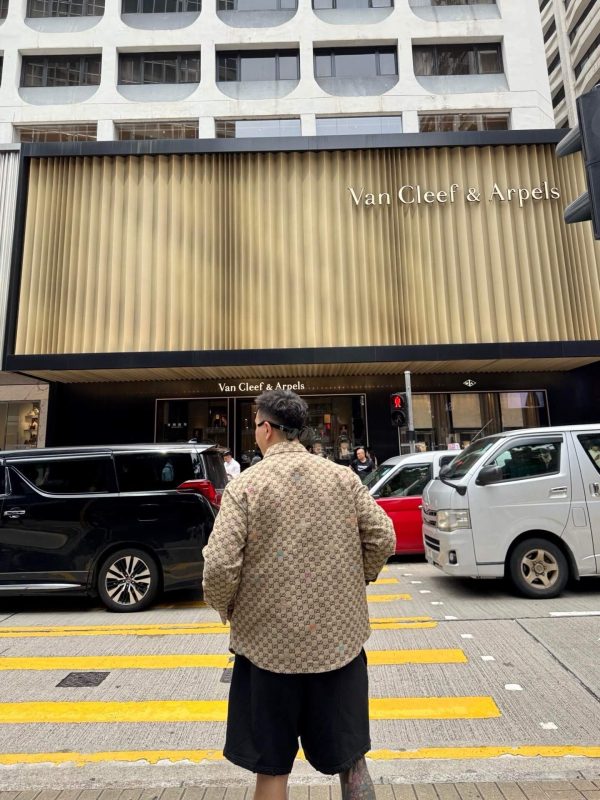 Gucci GG Canvas Jacquard Shirt Jacket- Sand Beige (4) Gucci GG Canvas Jacquard Shirt Jacket- Sand Beige