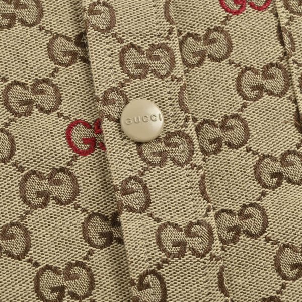 Gucci GG Canvas Jacquard Shirt Jacket- Sand Beige (6) Gucci GG Canvas Jacquard Shirt Jacket- Sand Beige