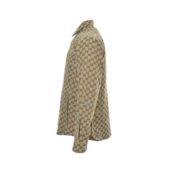 Gucci GG Canvas Jacquard Shirt Jacket- Sand Beige (9) Gucci GG Canvas Jacquard Shirt Jacket- Sand Beige