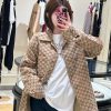 Gucci GG Jacquard Zip Canvas Jacket- Camel Beige (2) Gucci GG Jacquard Zip Canvas Jacket- Camel Beige