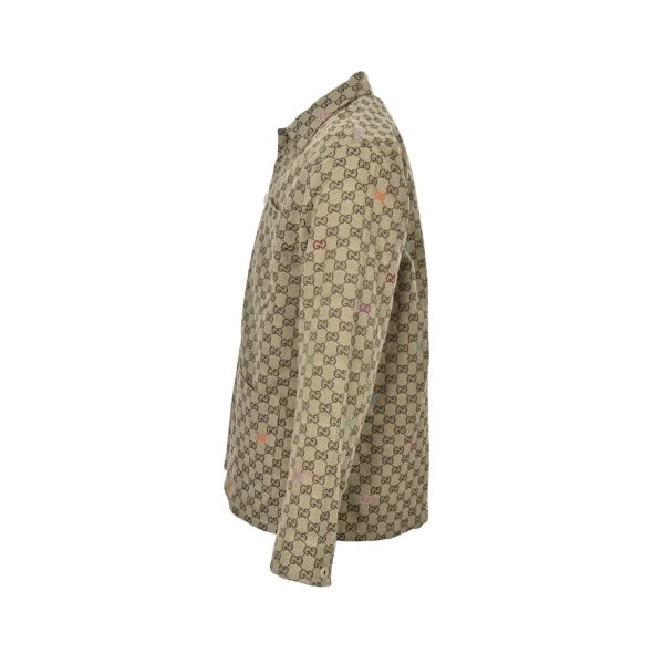 Gucci GG Jacquard Zip Canvas Jacket- Camel Beige (9) Gucci GG Jacquard Zip Canvas Jacket- Camel Beige