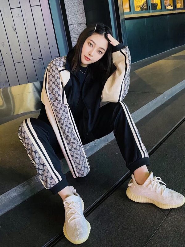 Gucci GG Zip Snakeskin Webbing Jacket- Black