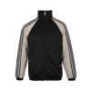 Gucci GG Zip Snakeskin Webbing Jacket- Black