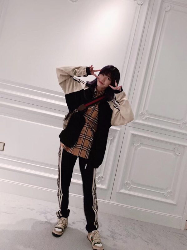 Gucci GG Zip Snakeskin Webbing Jacket- Black