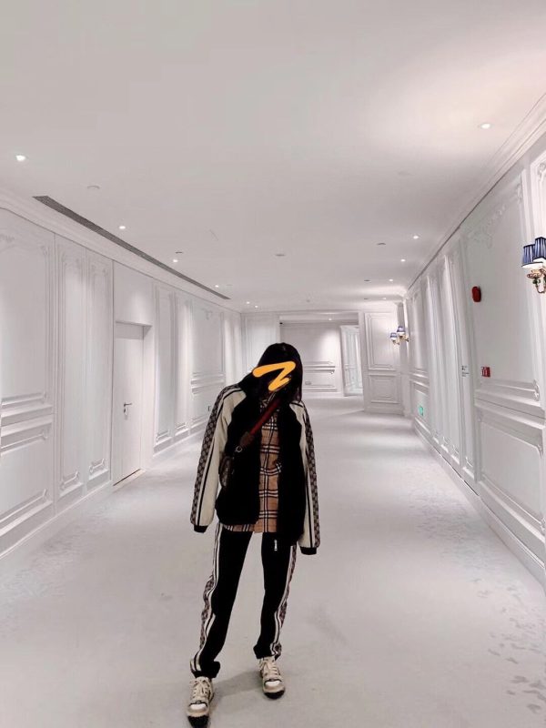 Gucci GG Zip Snakeskin Webbing Jacket- Black