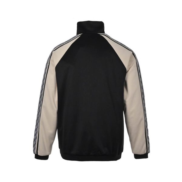 Gucci GG Zip Snakeskin Webbing Jacket- Black