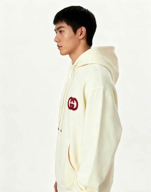 Gucci Interlocking-G Cotton Hoodie- Off-White (2) Gucci Interlocking-G Cotton Hoodie- Off-White
