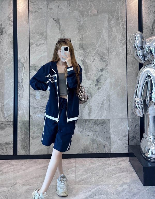 Gucci Logo Zip Hoodie Jacket- Navy Blue