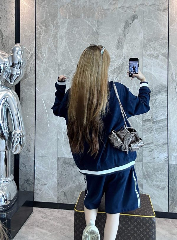 Gucci Logo Zip Hoodie Jacket- Navy Blue