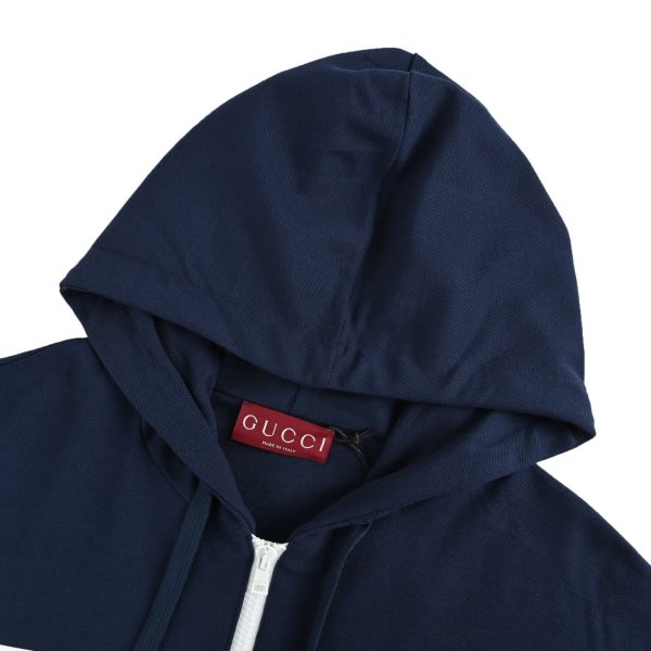 Gucci Logo Zip Hoodie Jacket- Navy Blue
