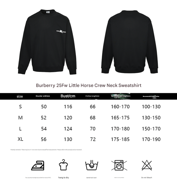 Burberry Little Horse Crew Neck Sweatshirt- Black