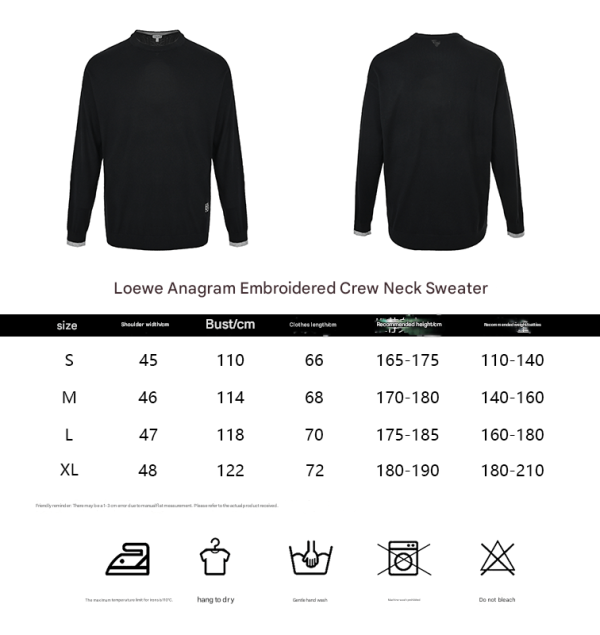 Loewe Anagram embroidered Crew Neck Sweater- Black